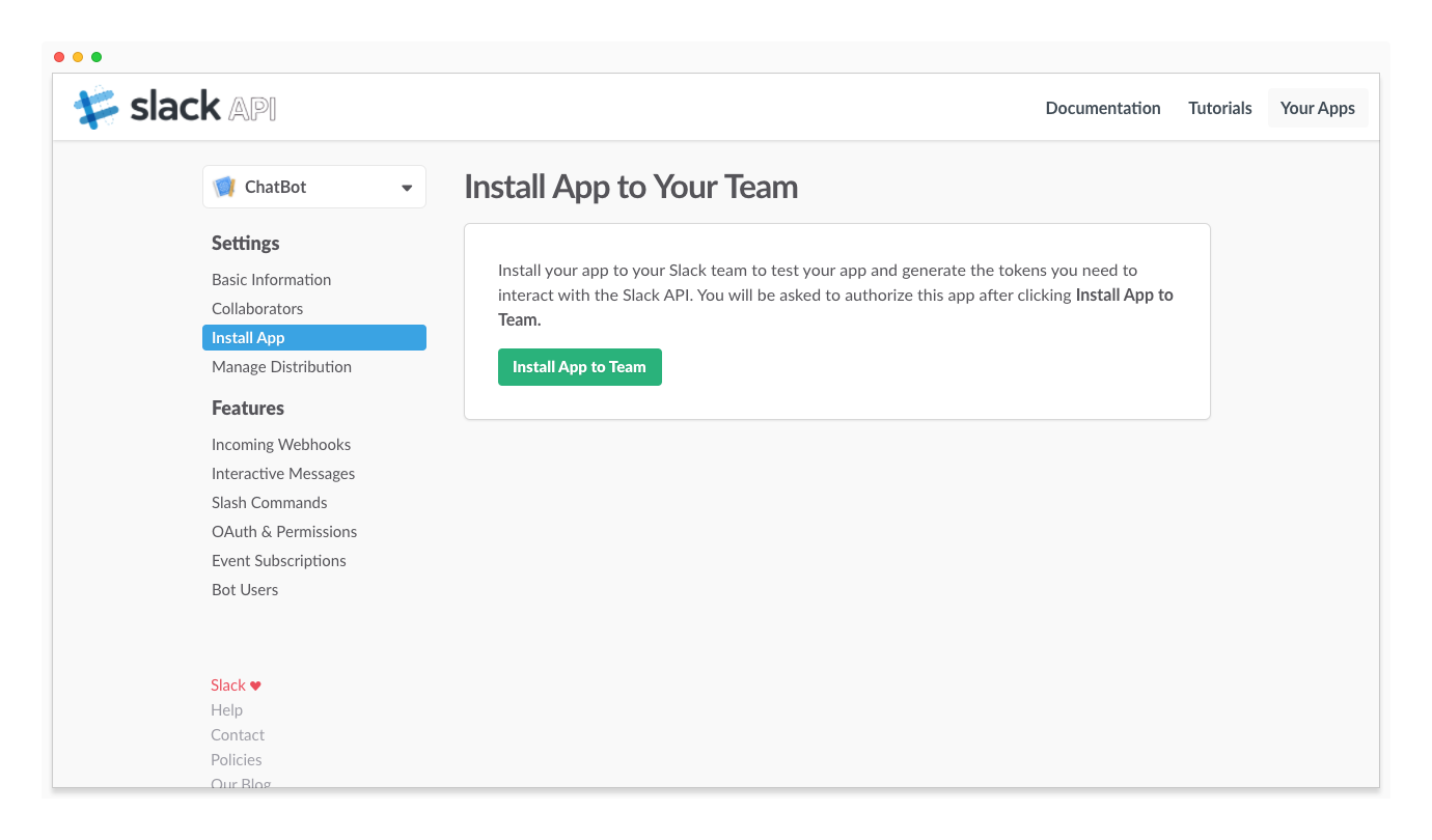 Add App to your team