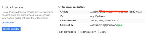 Obtain API key